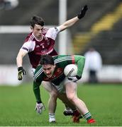 8 January 2017; Liam Irwin of Mayo in action against of Aaron O'Connor of NUIG during the Connacht FBD League Section A Round 1 match between Mayo and NUI Galway at Elvery's MacHale Park in Castlebar, Co. Mayo. Photo by David Maher/Sportsfile