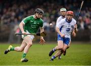 8 January 2017; Graeme Mulcahy of Limerick in action against Darragh Lyons of Waterford during the Co-Op Superstores Munster Senior Hurling League First Round match between Waterford and Limerick at Fraher Field in Dungarvan, Co. Waterford. Photo by Piaras Ó Mídheach/Sportsfile