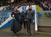8 January 2017; Sean Cavanagh of Tyrone, right, comes out of the changing rooms for the start of his 16th season with Tyrone, before the Bank of Ireland Dr. McKenna Cup Section C Round 1 match between Cavan and Tyrone at Kingspan Breffni Park in Cavan. Photo by Oliver McVeigh/Sportsfile