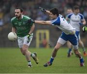 8 January 2017; Paul McCusker of Fermanagh in action against Brian Greenan of Monaghan during the Bank of Ireland Dr. McKenna Cup Section B Round 1 match between Monaghan and Fermanagh at St Tiernach's Park in Clones, Co. Monaghan. Photo by Philip Fitzpatrick/Sportsfile