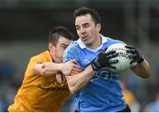 8 January 2017; Gary Sweeney of Dublin in action against Barry Kerr of DCU during the Bord na Mona O'Byrne Cup Group 1 Round 1 match between Dublin and DCU Dochas Eireann at Parnell Park in Dublin.  Photo by Cody Glenn/Sportsfile