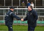 8 January 2017; Kerry U21 manager Jack O'Connor, left, and Tipperary manager Liam Kearns exchange a handshake after the McGrath Cup Round 1 match between Kerry and Tipperary at Austin Stack Park in Tralee, Co. Kerry. Photo by Diarmuid Greene/Sportsfile