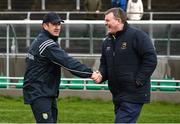 8 January 2017; Kerry u21 manager Jack O'Connor, left, and Tipperary manager Liam Kearns exchange a handshake after the McGrath Cup Round 1 match between Kerry and Tipperary at Austin Stack Park in Tralee, Co. Kerry. Photo by Diarmuid Greene/Sportsfile