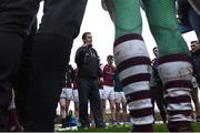 8 January 2017; NUIG manager Maurice Sheridan with members of the team at the end of the Connacht FBD League Section A Round 1 match between Mayo and NUI Galway at Elvery's MacHale Park in Castlebar, Co. Mayo. Photo by David Maher/Sportsfile