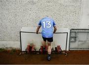 8 January 2017; Paul Hudson of Dublin cleans his boots following the Bord na Mona O'Byrne Cup Group 1 Round 1 match between Dublin and DCU Dochas Eireann at Parnell Park in Dublin.  Photo by Cody Glenn/Sportsfile