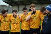 8 January 2017; Kevin Feely of DCU talks to team-mates following the Bord na Mona O'Byrne Cup Group 1 Round 1 match between Dublin and DCU Dochas Eireann at Parnell Park in Dublin.  Photo by Cody Glenn/Sportsfile