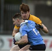 8 January 2017; A bloodied Paul Hudson of Dublin in action against Kevin Feely of DCU during the Bord na Mona O'Byrne Cup Group 1 Round 1 match between Dublin and DCU Dochas Eireann at Parnell Park in Dublin.  Photo by Cody Glenn/Sportsfile