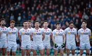 8 January 2017; The Tyrone team stand for the National Anthem during the Bank of Ireland Dr. McKenna Cup Section C Round 1 match between Cavan and Tyrone at Kingspan Breffni Park in Cavan. Photo by Oliver McVeigh/Sportsfile