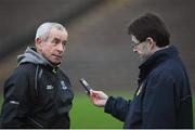8 January 2017; Fermanagh manager Pete McGrath talking to the media after the Bank of Ireland Dr. McKenna Cup Section B Round 1 match between Monaghan and Fermanagh at St Tiernach's Park in Clones, Co. Monaghan. Photo by Philip Fitzpatrick/Sportsfile
