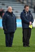 8 January 2017; DCU manager Prof. Niall Moyna, right, in conversation with former Meath manager Sean Boylan, a member of the DCU coaching staff, ahead of the Bord na Mona O'Byrne Cup Group 1 Round 1 match between Dublin and DCU Dochas Eireann at Parnell Park in Dublin.  Photo by Cody Glenn/Sportsfile
