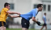 8 January 2017; Gary Sweeney of Dublin in action against Barry Kerr of DCU during the Bord na Mona O'Byrne Cup Group 1 Round 1 match between Dublin and DCU Dochas Eireann at Parnell Park in Dublin. Photo by Cody Glenn/Sportsfile