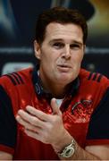 9 January 2017; Munster director of rugby Rassie Erasmus speaking during a press conference at University of Limerick in Limerick. Photo by Diarmuid Greene/Sportsfile