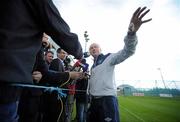 30 May 2011; Republic of Ireland manager Giovanni Trapattoni talks to members of the media after squad training. Republic of Ireland Squad Training, Gannon Park, Malahide, Co. Dublin. Picture credit: Matt Browne / SPORTSFILE