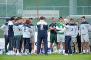 30 May 2011; Republic of Ireland manager Giovanni Trapattoni talks to his players during squad training. Republic of Ireland Squad Training, Gannon Park, Malahide, Co. Dublin. Picture credit: Matt Browne / SPORTSFILE