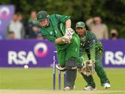 30 May 2011; Paul Stirling, Ireland, hits a four. RSA ODI Series, Ireland v Pakistan, 2nd Test, Stormont, Belfast, Co. Antrim. Picture credit: Oliver McVeigh / SPORTSFILE