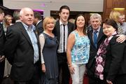 30 May 2011; Pictured at the 2011 Cadbury Hero of the Future Award's ceremony are, from left, Sean McGuinness, Brid Rutledge, Chris McGuinness, Maureen McGuinness, Oliver McQuillen, and Siobhan McQuillen, from Monaghan. Chris McGuinness was one of 14 shortlisted players who excelled throughout the 2011 Cadbury GAA U21 Football Championship. The 2011 Cadbury Hero of the Future Award was won by Thomas Flynn from Galway. All nominees can be seen on www.cadburygaau21.com Past winners, Rory O’Carroll from Dublin, Colm O’Neill and Fintan Goold from Cork, Killian Young from Kerry and Keith Higgins from Mayo have gone on to represent their Counties at Senior level. 2011 Cadbury Hero of the Future Awards, Croke Park, Dublin. Picture credit: Pat Murphy / SPORTSFILE