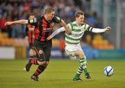 30 May 2011; Gary Twigg, Shamrock Rovers, in action against Liam Burns, Bohemians. Airtricity League Premier Division, Shamrock Rovers v Bohemians. Tallaght Stadium, Tallaght, Co. Dublin. Picture credit: David Maher / SPORTSFILE