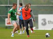 31 May 2011; Republic of Ireland's Glenn Whelan, right, and Simon Cox in action during squad training ahead of their upcoming EURO2012 Championship Qualifier against Macedonia on Saturday. Republic of Ireland Squad Training, Gannon Park, Malahide, Co. Dublin. Picture credit: Oliver McVeigh / SPORTSFILE