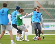31 May 2011; Republic of Ireland's Glenn Whelan, right, in action against Stephen Hunt during squad training ahead of their upcoming EURO2012 Championship Qualifier against Macedonia on Saturday. Republic of Ireland Squad Training, Gannon Park, Malahide, Co. Dublin. Picture credit: Oliver McVeigh / SPORTSFILE