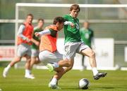 31 May 2011; Republic of Ireland's Stephen Kelly and Kevin Kilbane in action during squad training ahead of their upcoming EURO2012 Championship Qualifier against Macedonia on Saturday. Republic of Ireland Squad Training, Gannon Park, Malahide, Co. Dublin. Picture credit: Oliver McVeigh / SPORTSFILE