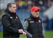 8 January 2017; Tyrone manager Mickey Harte, right, along with Gavin Devlin assistant manager during the Bank of Ireland Dr. McKenna Cup Section C Round 1 match between Cavan and Tyrone at Kingspan Breffni Park in Cavan. Photo by Oliver McVeigh/Sportsfile