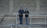 8 January 2017; Dublin supporters Paul Madden and son Glen Madden from Swords, Co Dublin, were among the first fans to arrive ahead of the Bord na Mona O'Byrne Cup Group 1 Round 1 match between Dublin and DCU Dochas Eireann at Parnell Park in Dublin.  Photo by Cody Glenn/Sportsfile