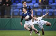 10 January 2017; Finn O'Reilly of Mount Temple evades the tackle of Peter Ford of Presentation College Bray during the Bank of Ireland Fr Godfrey Cup Round 1 match between Presentation College Bray and Mount Temple at Donnybrook Stadium in Donnybrook, Dublin. Photo by Cody Glenn/Sportsfile