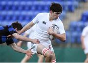 10 January 2017; Presentation College Bray captain Christopher Lawless is tackled by Jamie Clowry of Mount Temple during the Bank of Ireland Fr Godfrey Cup Round 1 match between Presentation College Bray and Mount Temple at Donnybrook Stadium in Donnybrook, Dublin. Photo by Cody Glenn/Sportsfile