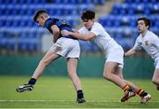 10 January 2017; Adam Daly of Mount Temple is tackled by Sam Kearney of Presentation College Bray during the Bank of Ireland Fr Godfrey Cup Round 1 match between Presentation College Bray and Mount Temple at Donnybrook Stadium in Donnybrook, Dublin. Photo by Cody Glenn/Sportsfile