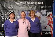 31 May 2011; The Glencullen Golf Club, Dublin, team Dee Jeffers, captain, centre, with Marie Gleeson, left, and Connie Ryan, pictured at The 2011 Solheim Cup Club Challenge Leinster Final at Dun Laoghaire Golf Club. 40 golf clubs qualified for the Leinster final, competing for a once-in-a-lifetime opportunity to play with a professional at the Ladies Irish Open on August 4 along with season tickets to The 2011 Solheim Cup in September. The Glencullen Golf Club, Dublin, team finished outside the top four qualification spots at the event. The 2011 Solheim Cup is the most prestigious international team event in women’s professional golf and will be take place in Killeen Castle, County Meath in September 23-25 this year. Log onto www.solheimcup.com for more information. The 2011 Solheim Cup Club Challenge Provincial Final, Dun Laoghaire Golf Club, Dun Laoghaire, Co. Dublin. Picture credit: Brian Lawless / SPORTSFILE