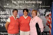 31 May 2011; The Mountrath Golf Club, Laois, team Sally Quillinan, captain, centre, with Maeve Phelan, left, and Annette Duff, pictured at The 2011 Solheim Cup Club Challenge Leinster Final at Dun Laoghaire Golf Club. 40 golf clubs qualified for the Leinster final, competing for a once-in-a-lifetime opportunity to play with a professional at the Ladies Irish Open on August 4 along with season tickets to The 2011 Solheim Cup in September. The Mountrath Golf Club, Laois team finished outside the top four qualification spots at the event. The 2011 Solheim Cup is the most prestigious international team event in women’s professional golf and will be take place in Killeen Castle, County Meath in September 23-25 this year.Log onto www.solheimcup.com for more information. The 2011 Solheim Cup Club Challenge Provincial Final, Dun Laoghaire Golf Club, Dun Laoghaire, Co. Dublin. Picture credit: Brian Lawless / SPORTSFILE