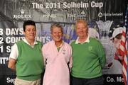 31 May 2011; The Craddockstown Golf Club, Kildare, team, Mary Kearney, captain, centre, with Anne Bolster, left, and Colette Morey, pictured at The 2011 Solheim Cup Club Challenge Leinster Final at Dun Laoghaire Golf Club. 40 golf clubs qualified for the Leinster final, competing for a once-in-a-lifetime opportunity to play with a professional at the Ladies Irish Open on August 4 along with season tickets to The 2011 Solheim Cup in September. The Craddockstown Golf Club finished in third place with 76 points and were one of the four clubs that qualifies from the field on the day. The 2011 Solheim Cup is the most prestigious international team event in women’s professional golf and will be take place in Killeen Castle, County Meath in September 23-25 this year.Log onto www.solheimcup.com for more information. The 2011 Solheim Cup Club Challenge Provincial Final, Dun Laoghaire Golf Club, Dun Laoghaire, Co. Dublin. Picture credit: Brian Lawless / SPORTSFILE