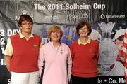 31 May 2011; The Asbourne Golf Club, Meath, team, Kathleen Lonergan, captain, centre, Rita Young, left, and Maeve Caulfield, pictured at The 2011 Solheim Cup Club Challenge Leinster Final at Dun Laoghaire Golf Club. 40 golf clubs qualified for the Leinster final, competing for a once-in-a-lifetime opportunity to play with a professional at the Ladies Irish Open on August 4 along with season tickets to The 2011 Solheim Cup in September. The Asbourne Golf Club, Meath, team finished outside the top four qualification spots at the event. The 2011 Solheim Cup is the most prestigious international team event in women’s professional golf and will be take place in Killeen Castle, County Meath in September 23-25 this year. Log onto www.solheimcup.com for more information. The 2011 Solheim Cup Club Challenge Provincial Final, Dun Laoghaire Golf Club, Dun Laoghaire, Co. Dublin. Picture credit: Brian Lawless / SPORTSFILE