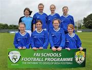 1 June 2011; The St. Oliver Plunkett NS, Malahide, Co. Dublin, team. Back row from left, Caoimhe McCann, Niamh Smyth, Cliona Hamill and Amy Phelan. Front row from left, Amy Ewing, Abbie Brophy, Megan Byrne and Carys Herbert. FAI Schools 5-a-Side National Finals, Leah Victoria Park, Tullamore Town FC, Co. Offaly. Picture credit: Barry Cregg / SPORTSFILE