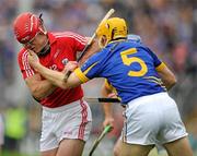 29 May 2011; Niall McCarthy, Cork, in action against David Young, Tipperary. Munster GAA Hurling Senior Championship, Quarter-Final, Tipperary v Cork, Semple Stadium, Thurles, Co. Tipperary. Picture credit: Stephen McCarthy / SPORTSFILE