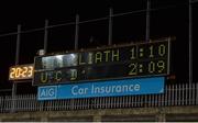 11 January 2017; A general view of the scoreboard after the Bord na Mona O'Byrne Cup Group 1 Round 2 match between Dublin and UCD at Parnell Park in Dublin. Photo by Piaras Ó Mídheach/Sportsfile
