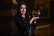 12 January 2017; Monaghan's Cathriona McConnell from Donaghmoyne is presented with the The Croke Park Hotel & LGFA Player of the Month for December at Croke Park in Jones Road, Dublin. Photo by Cody Glenn/Sportsfile