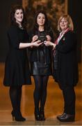 12 January 2017; Monaghan's Cathriona McConnell from Donaghmoyne is presented with the The Croke Park Hotel & LGFA Player of the Month for December from Caroline Millar, sales executive for The Croke Park Hotel, and LGFA President Marie Hickey at Croke Park in Jones Road, Dublin. Photo by Cody Glenn/Sportsfile