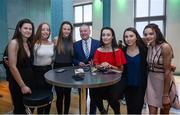 12 January 2017; Republic of Ireland womens U17 manager Dave Bell with, from left, Amanda McQuillan of Shelbourne Ladies, Niamh Prior of UCD Waves, Chloe Moloney of Galway WFC, Roma McLaughlin of Peamount United, Sadhbh Doyle of Galway WFC, Leanne Kiernan of Shelbourne Ladies before the Continental Tyres Women's National League Awards ceremony at the Guinness Storehouse in Dublin 8. Photo by Eóin Noonan/Sportsfile