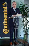 12 January 2017; Tom Dennigan, Geneeral Manager Continental Tyres, speaks during the Continental Tyres Women's National League Awards ceremony at the Guinness Storehouse in Dublin. Photo by Cody Glenn/Sportsfile