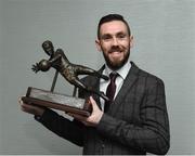 13 January 2017; Cork City goalkeeper Mark McNulty who won The SSE Airtricity Soccer Writers’ Association of Ireland Goalkeeper of the Year Award during The SSE Airtricity Soccer Writers’ Association of Ireland Awards 2016 at the Conrad Hotel in Dublin. Photo by David Maher/Sportsfile
