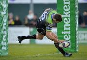 14 January 2017; Craig Ronaldson of Connacht scores his side's fifth try during the European Rugby Champions Cup pool 2 round 5 match between Connacht and Zebre at the Sportsground in Galway. Photo by Seb Daly/Sportsfile