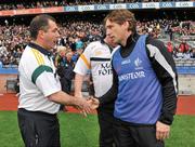 5 June 2011; Kildare manager Kieran McGeeney, right, shakes hands with Meath manager Seamus McEnaney after the game. Leinster GAA Football Senior Championship Quarter-Final, Kildare v Meath, Croke Park, Dublin. Picture credit: Barry Cregg / SPORTSFILE