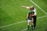 5 June 2011; Graham Geraghty, Meath, is given instructions by selector Paul Grimley before coming on as a substitute. Leinster GAA Football Senior Championship Quarter-Final, Kildare v Meath, Croke Park, Dublin. Picture credit: Brendan Moran / SPORTSFILE