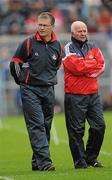 29 May 2011; Cork manager Denis Walsh with selector Pa Finn, right. Munster GAA Hurling Senior Championship, Quarter-Final, Tipperary v Cork, Semple Stadium, Thurles, Co. Tipperary. Picture credit: Stephen McCarthy / SPORTSFILE