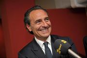 6 June 2011; Italian head coach Cesare Prandelli during a press conference ahead of their International friendly against Republic of Ireland on Tuesday in Belgium. Italy press conference, Stade Maurice Dufrasne, Liege, Belgium. Picture credit: David Maher / SPORTSFILE