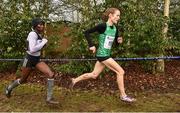 14 January 2017; Fionnuala McCormack, right, of Ireland leads Caroline Chepkoech Kipkirui of Kenya during the Senior Womens race at the Antrim International Cross Country at the Greenmount Campus, Stormont, Co. Antrim. Photo by Oliver McVeigh/Sportsfile