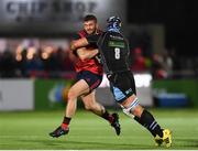 14 January 2017; Jaco Taute of Munster is tackled by Josh Strauss of Glasgow Warriors during the European Rugby Champions Cup pool 1 round 5 match between Glasgow Warriors and Munster at Scotstoun Stadium in Glasgow, Scotland. Photo by Stephen McCarthy/Sportsfile