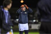 14 January 2017; Meath goalkeeper Joe Sheridan warms up before the start of the Bord na Mona O'Byrne Cup Group 3 Round 3 match between Laois and Meath at Stradbally, Co. Laois. Photo by Matt Browne/Sportsfile