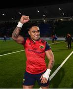 14 January 2017; Francis Saili of Munster celebrates following the European Rugby Champions Cup pool 1 round 5 match between Glasgow Warriors and Munster at Scotstoun Stadium in Glasgow, Scotland. Photo by Stephen McCarthy/Sportsfile